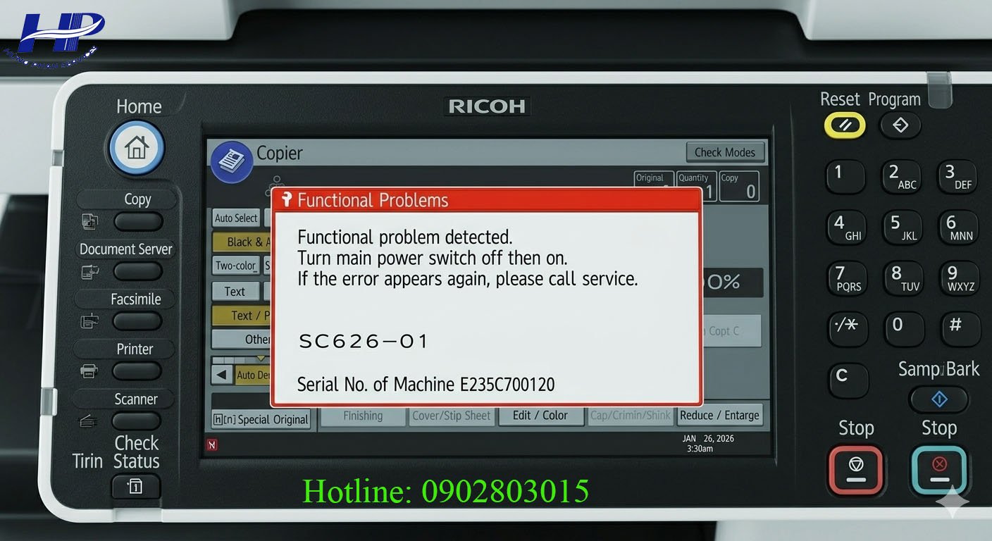 Bảng mã lỗi máy photocopy Ricoh Mp3554/mp4054/mp5054/6054