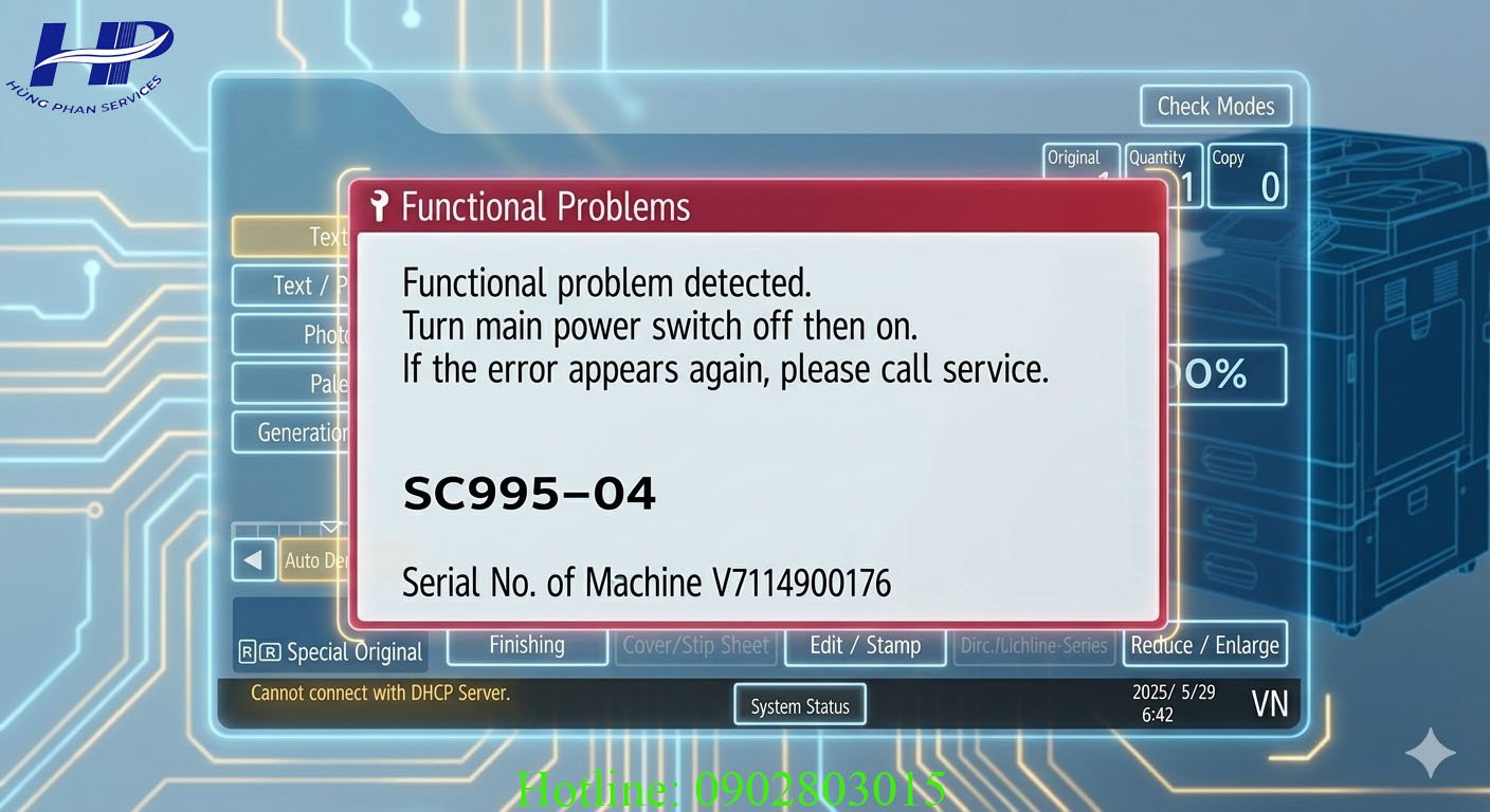 Bảng mã lỗi máy photocopy Ricoh Mp3554/mp4054/mp5054/6054