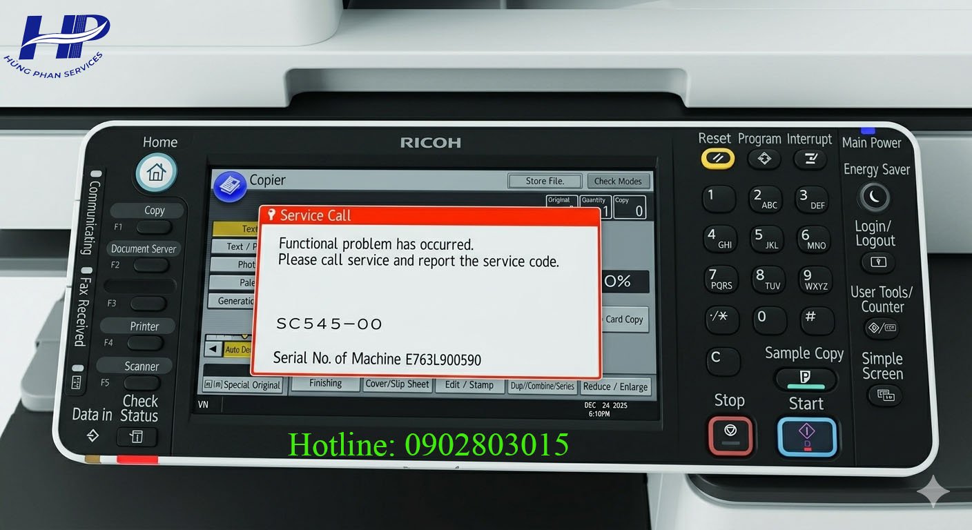 Bảng mã lỗi máy photocopy Ricoh Mp3554/mp4054/mp5054/6054