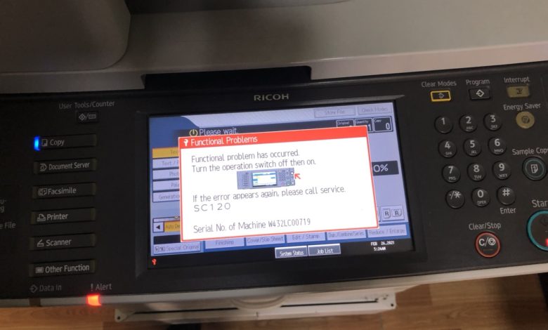 Máy photocopy Ricoh báo lỗi SC-120