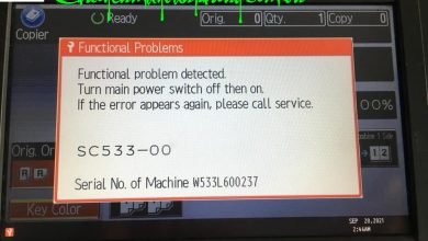 Ricoh 5002 báo lỗi SC533 - 00