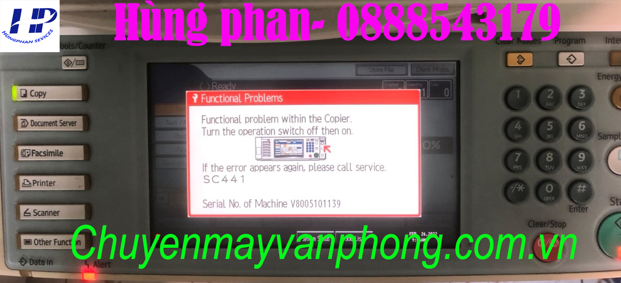 Máy photocopy Ricoh báo lỗi SC441