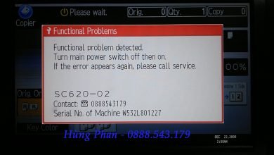 Ricoh 5002 báo lỗi SC620 - 02