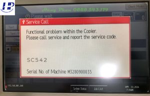 Ricoh W3600 báo lỗi SC-542