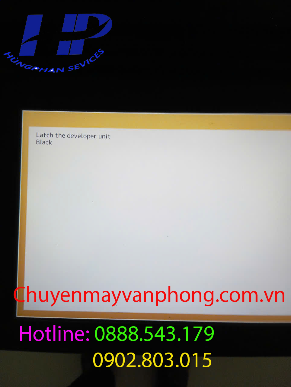 Toshiba báo lỗi Latch the developer unit Black