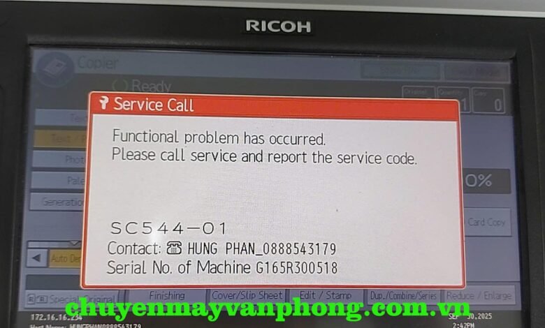 Máy photocopy Ricoh báo lỗi SC 544-01