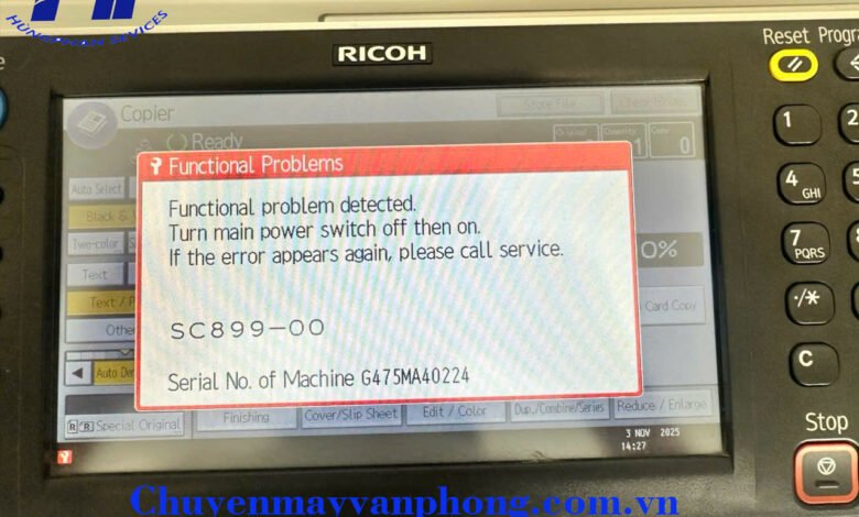 Máy photocopy Ricoh báo lỗi sc899-00