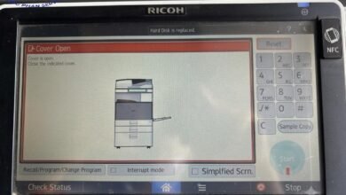 Máy photocopy Ricoh MP5055 báo Cover open